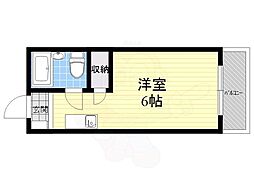 プレアール遠里小野2 ワンルームの間取図画像