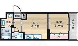 長居パークヴィラ 1DKの間取図画像