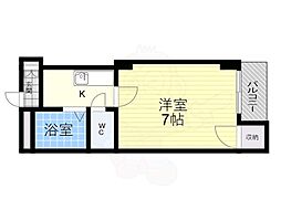 トルネード南住吉 1Kの間取図画像