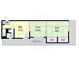 ヴォーグマンション 2DKの間取図画像