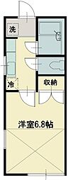 パインヒルズ 1Kの間取図画像