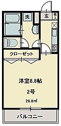 志幸37サントワ 1Kの間取図画像