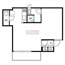 JR山手線 目黒駅 徒歩10分の賃貸マンション 1階ワンルームの間取り