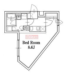 Ｂａｒｋ　Ｌａｎｅ武蔵小山 4階1Kの間取り