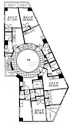 JR山手線 田町駅 徒歩4分の賃貸マンション 2階1DKの間取り