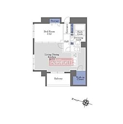 CONFORT池田山 1LDKの間取図画像