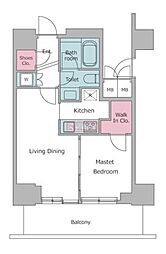 レジディアタワー目黒不動前 1LDKの間取図画像