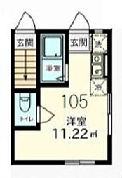 フォレスタ西小山 ワンルームの間取図画像