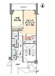 ディアナコート池田山 1LDKの間取図画像
