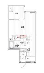 HarmonyGracia不動前 1LDKの間取図画像