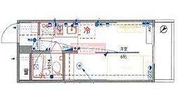 スカイコート戸越銀座 1Kの間取図画像