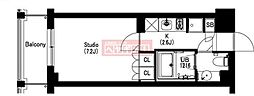 エスティメゾン武蔵小山2 1Kの間取図画像