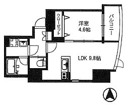 アロマフェリー2 1LDKの間取図画像