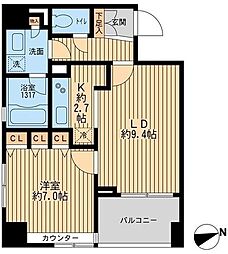 クリオ戸越銀座弐番館 1LDKの間取図画像
