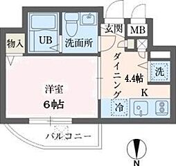 ウインベルデュエット恵比寿1 1DKの間取図画像