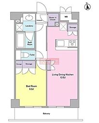 CITYCURRENT代官山 1LDKの間取図画像