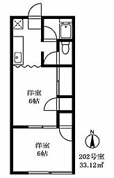 パークサイドハウス 2Kの間取図画像