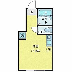 クレストウッド ワンルームの間取図画像