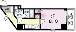広尾ビューヒルズ 1Kの間取図画像