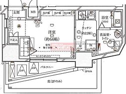 ガリシアレジデンス広尾 1Kの間取図画像