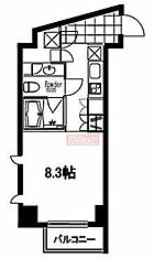 フレンシア麻布十番サウス 1Kの間取図画像