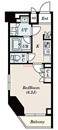 S-RESIDENCE三田慶大前 1Kの間取図画像