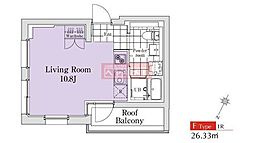 EXAM中目黒 ワンルームの間取図画像