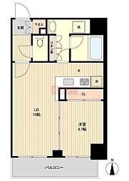 ザパーククロス広尾 1LDKの間取図画像