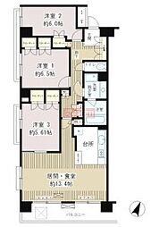 クラッサ目黒かむろ坂 3LDKの間取図画像