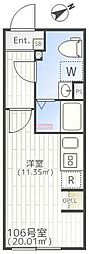 THE PARK EXIA 大崎 ワンルームの間取図画像