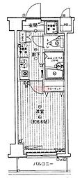 メインステージ白金高輪 1Kの間取図画像