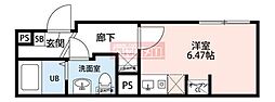 PRIME大崎 1Kの間取図画像