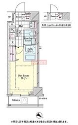 シェル品川戸越 1Kの間取図画像