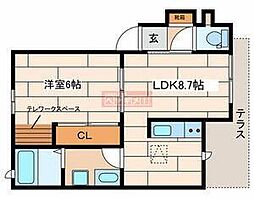 NOVAハイツ 1LDKの間取図画像