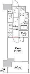 カナルフロント芝浦 1Kの間取図画像