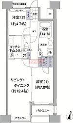 アビティ目黒 2LDKの間取図画像