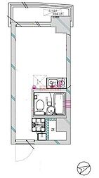 シティープラザ南麻布 ワンルームの間取図画像