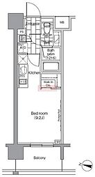 パークハビオ恵比寿 ワンルームの間取図画像