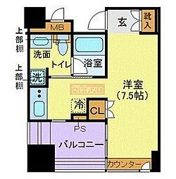 ザ・タワー芝浦 ワンルームの間取図画像