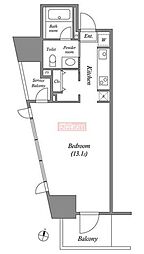 CAVANA+麻布台 ワンルームの間取図画像