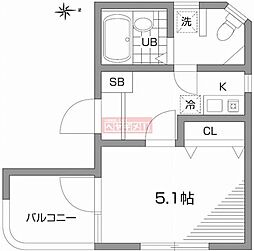ブレアコート恵比寿 1Kの間取図画像
