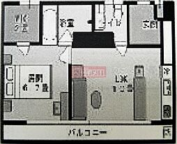 六本木グランドール 1LDKの間取図画像