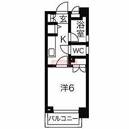 アプレシティ三田 1Kの間取図画像