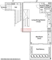 エルスタンザ代官山Tower 1LDKの間取図画像
