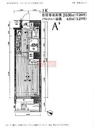 プレール・ドゥーク東京ベイ2 1Kの間取図画像