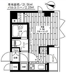 ステージファースト恵比寿東 ワンルームの間取図画像