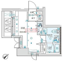クレイシア五反田駅前 ワンルームの間取図画像