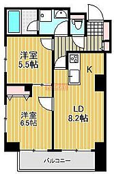 ダイアパレス代官山 2LDKの間取図画像