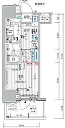 メインステージ三田アーバンスクエア 1Kの間取図画像