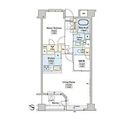 レジディアタワー上池袋パークサイド 1SLDKの間取図画像